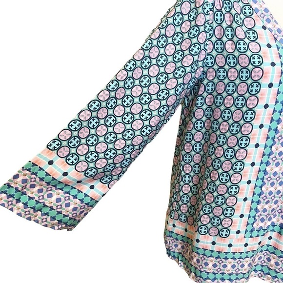 Southern Tide Blouse Womens Small Boho Top Tropical Blue Green Summer NWT Evelyn - Picture 8 of 11